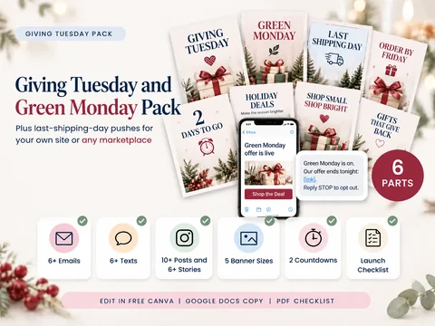 Holiday Promo Playbook: Giving tuesday green monday pack