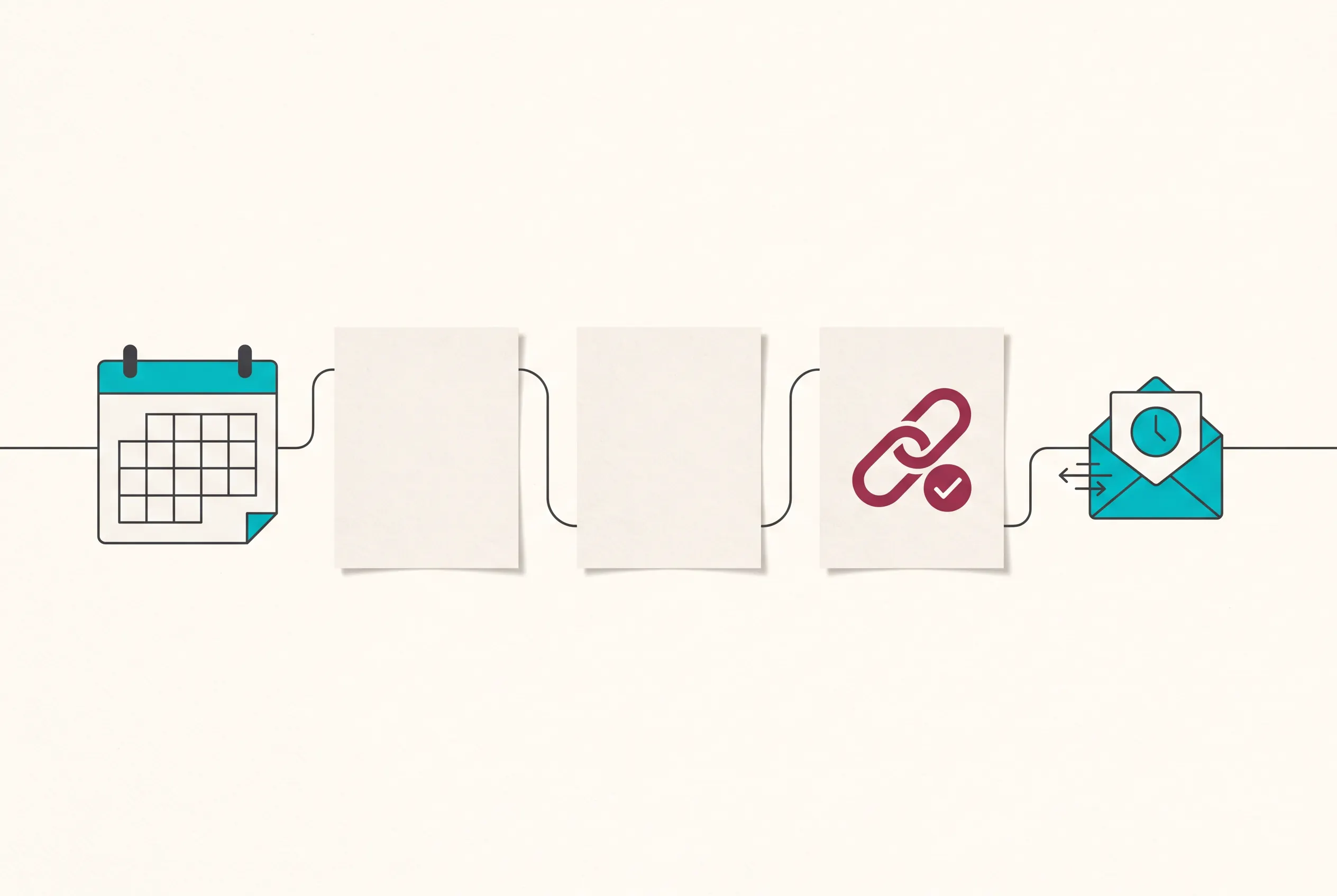 A simple five-step planning board from date choice to final send check